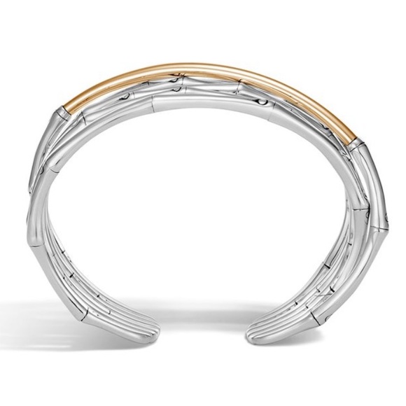 John Hardy Bamboo Flex Cuff Sliver/ Gold - Picture 2 of 10